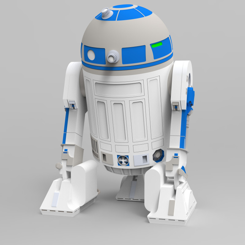 Star Wars R2D2 3D Baskı Robot Modeli - Koleksiyonluk