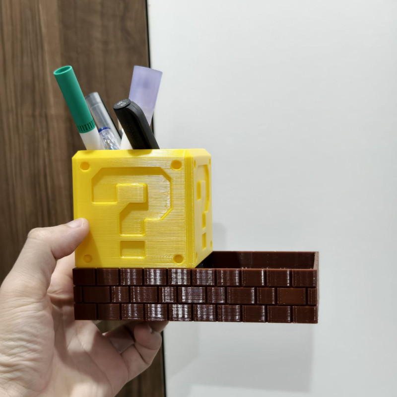 Mario Tuğla Stili Masa Düzenleyici - 3D Baskılı Ofis Organizatör Mario Tuğla Stili Masa Düzenleyici - 3D Baskılı Ofis Organizatör