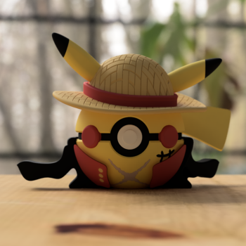 Pikachu Monkey D. Luffy Pokeball 3D Baskılı Koleksiyon Parçası