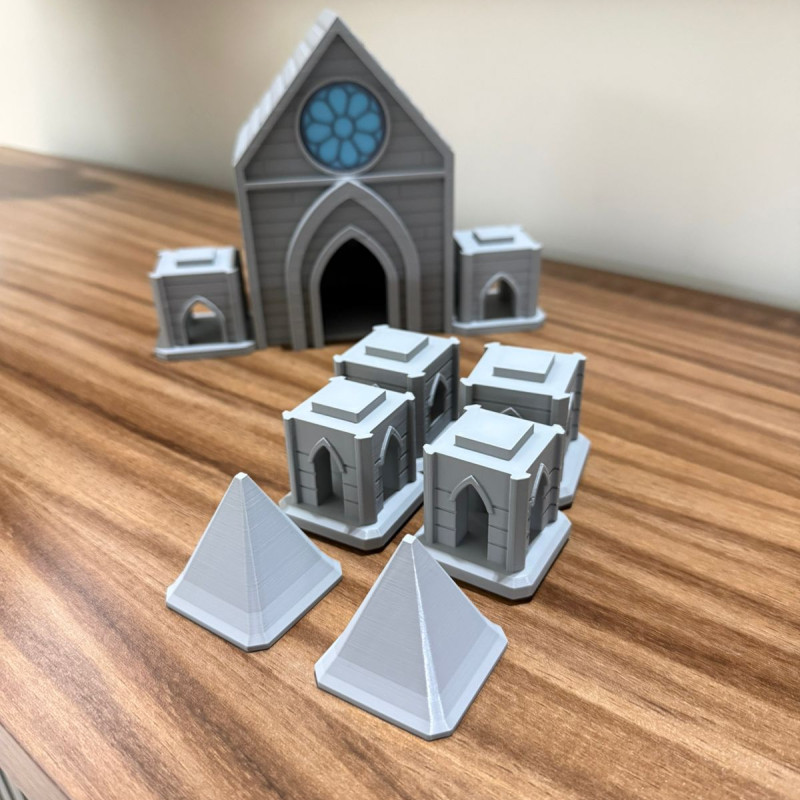 Gotik Kuş Evi Katedral - 3D Baskı Bahçe Dekoru