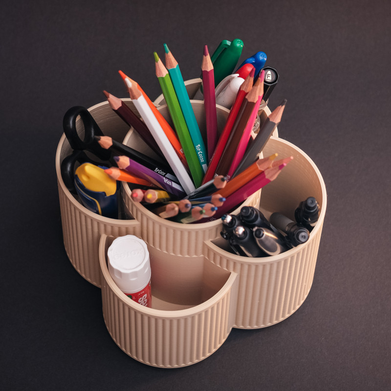 Dönen Masaüstü Organizatör - 3D Baskı Kalemlik ve Aksesuar Düzenleyici