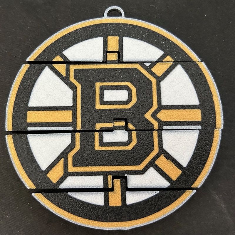 Boston Bruins Esnek Noel Süsü - 3D Baskılı Hokey Dekorasyonu