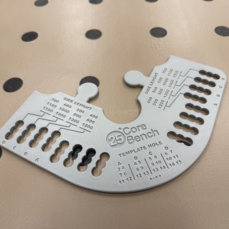 25mm İş Tezgahı Delik Şablonu - 3D Baskı MFT Uyumlu