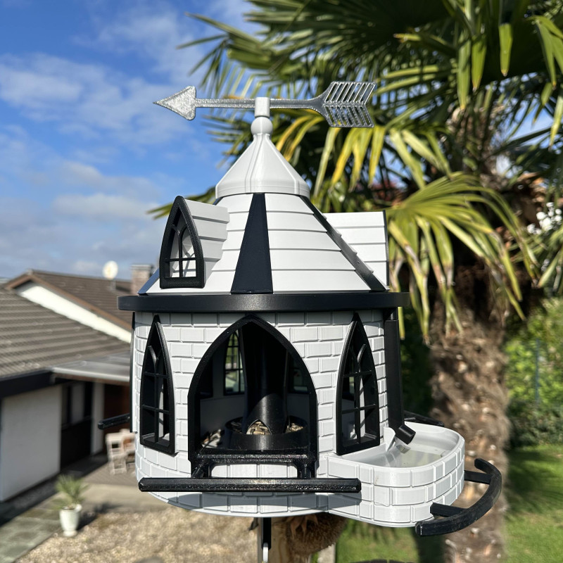 Katedral Kuş Yuvası - 3D Baskı Bahçe Kuş Besleyici