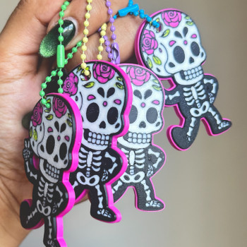 Ölüler Günü Barış İşareti Anahtarlık - Renkli 3D Baskı