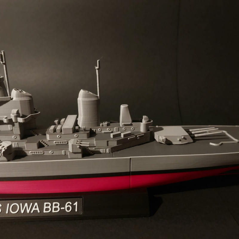 USS Iowa BB-61 1:520 Ölçekli 3D Baskı Gemi Modeli