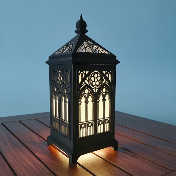 Gotik Katedral Feneri - 3D Baskı Dekoratif Aydınlatma