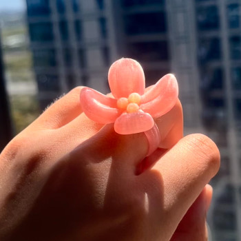 Kiraz Çiçeği Osmanthus 3D Baskı Dekoratif Yüzük - PLA PETG