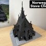 Norveç Ahşap Kilise 3D Baskı Mimari Maket - Detaylı Tasarım