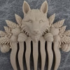 Kurt Başlı Saç Tarağı - Doğa Temalı Özel Tasarım 3D Baskı