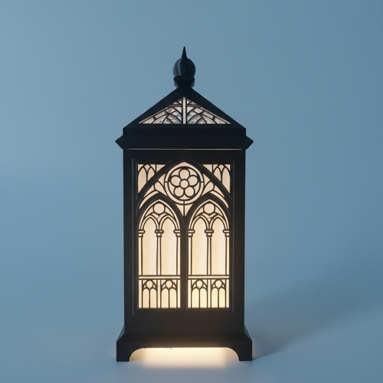 Gotik Katedral Feneri - 3D Baskı Dekoratif Aydınlatma