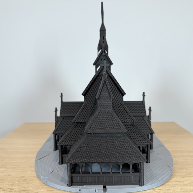 Norveç Ahşap Kilise 3D Baskı Mimari Maket - Detaylı Tasarım