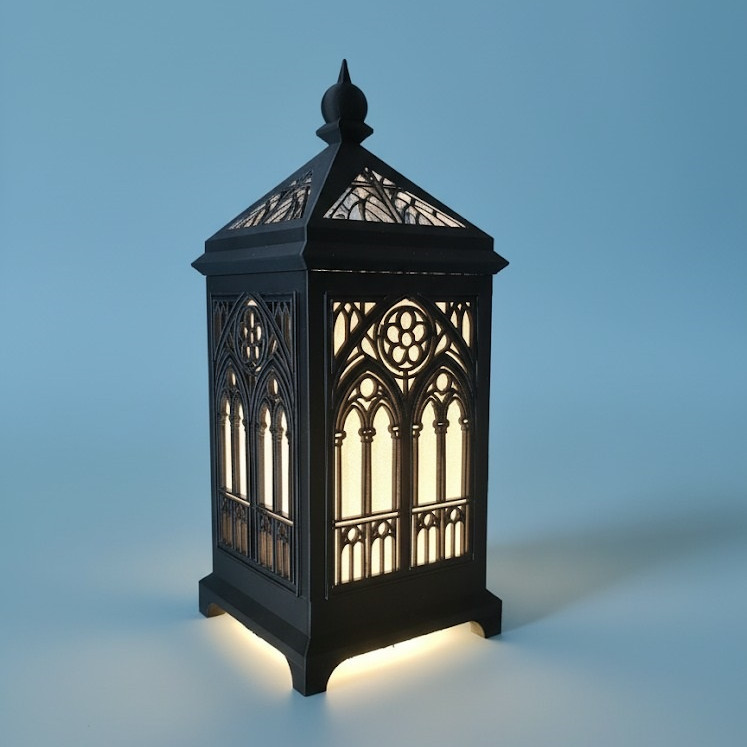 Gotik Katedral Feneri - 3D Baskı Dekoratif Aydınlatma