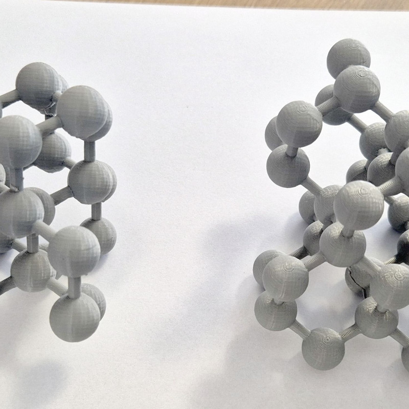 Elmas ve Lonsdaleit Kristal Yapıları - 3D Baskı Eğitim Modeli
