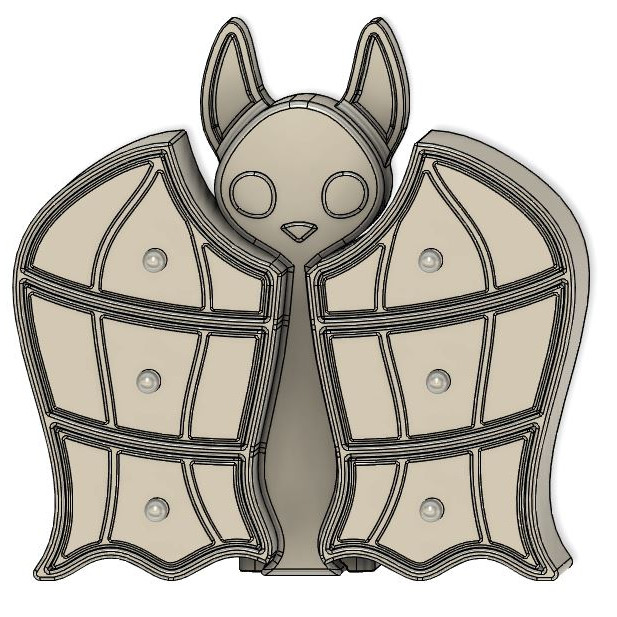 Yarasa Şekilli 3D Baskı Takı Kutusu - Gotik Tarz Dekor