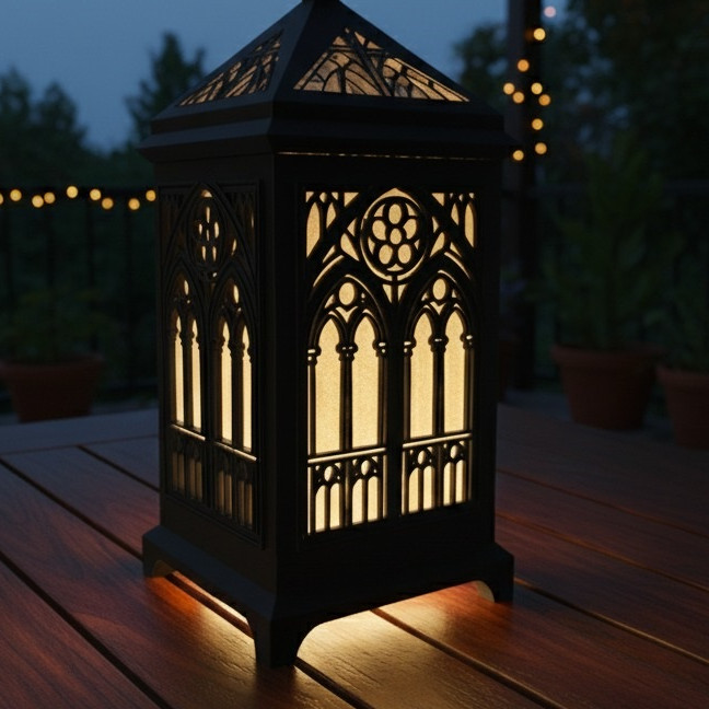 Gotik Katedral Feneri - 3D Baskı Dekoratif Aydınlatma