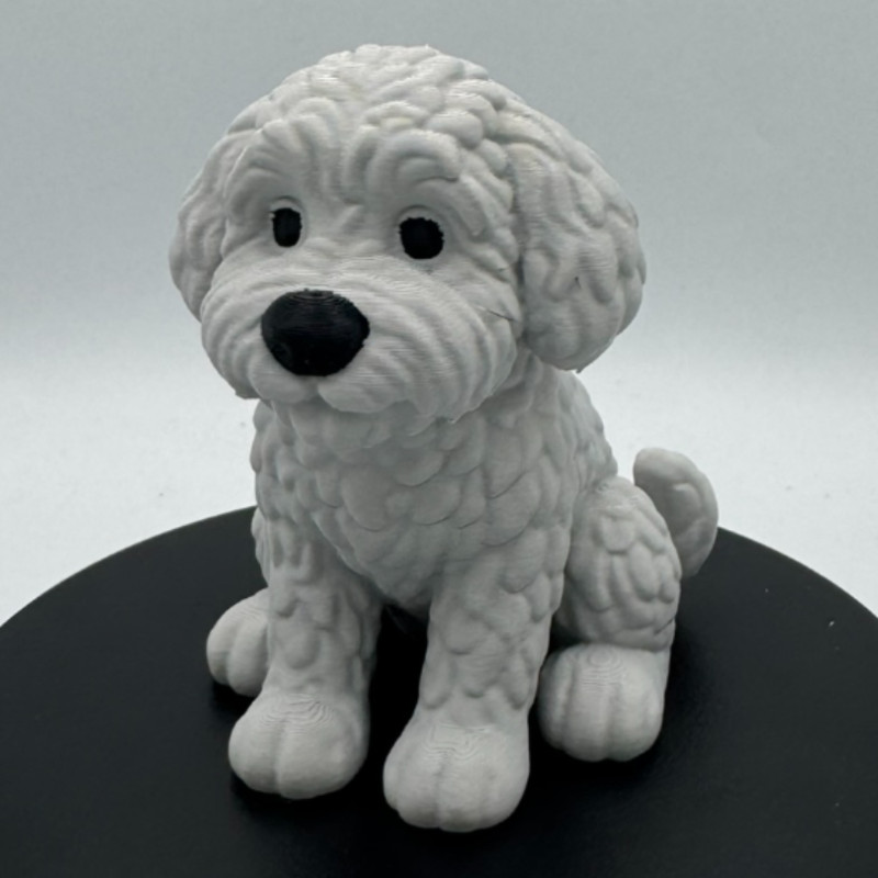 Sevimli Mini Golden Doodle Köpek 3D Baskı Dekor Figürü