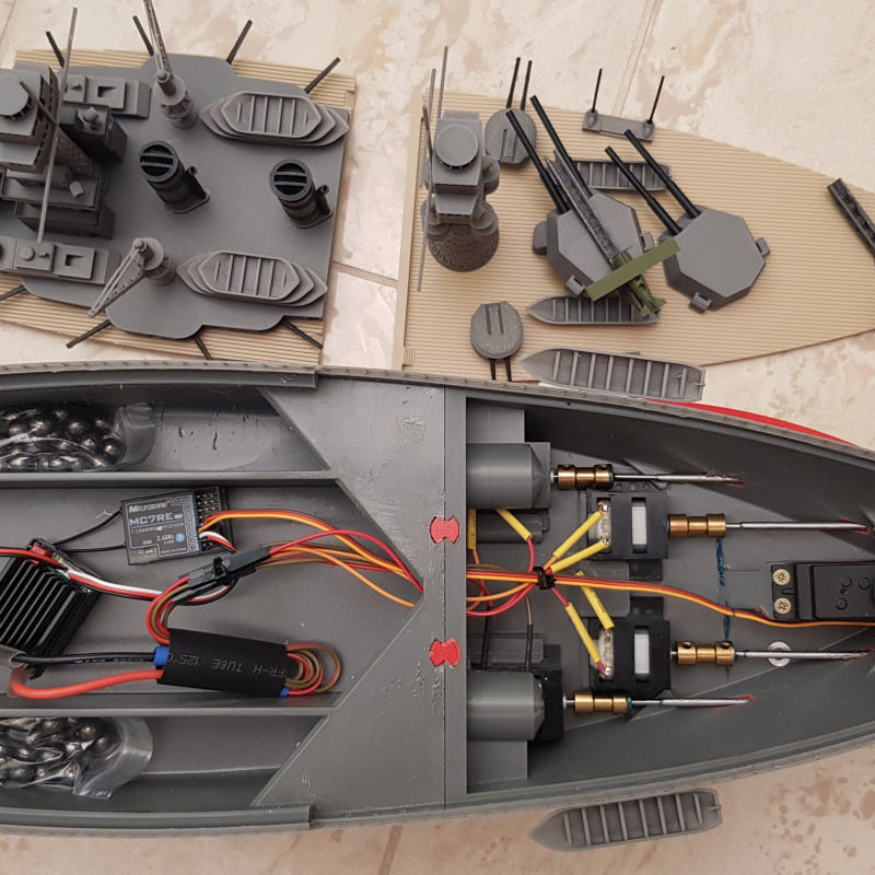 USS West Virginia 3D Baskılı Gemi Modeli - Tarihi Savaş Gemisi