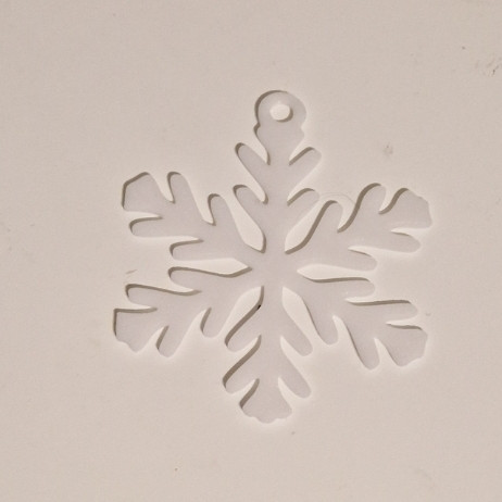 Klasik Kar Tanesi Kolye Ucu - 3D Baskı Noel Süsü ve Dekor