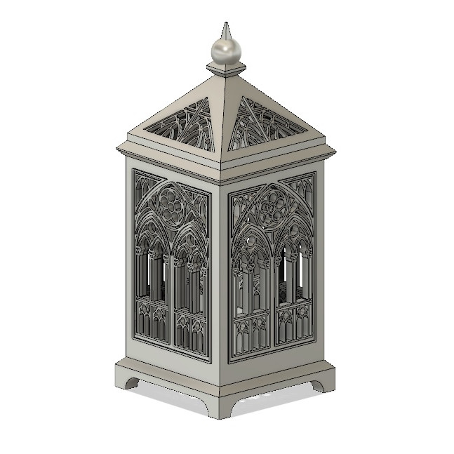 Gotik Katedral Feneri - 3D Baskı Dekoratif Aydınlatma