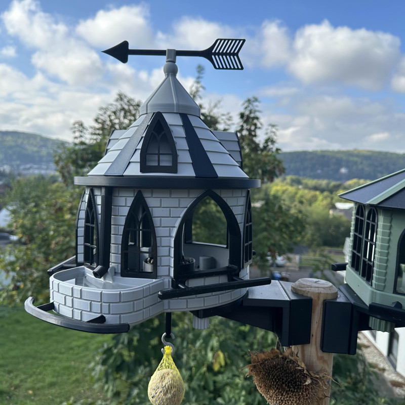 Katedral Kuş Yuvası - 3D Baskı Bahçe Kuş Besleyici