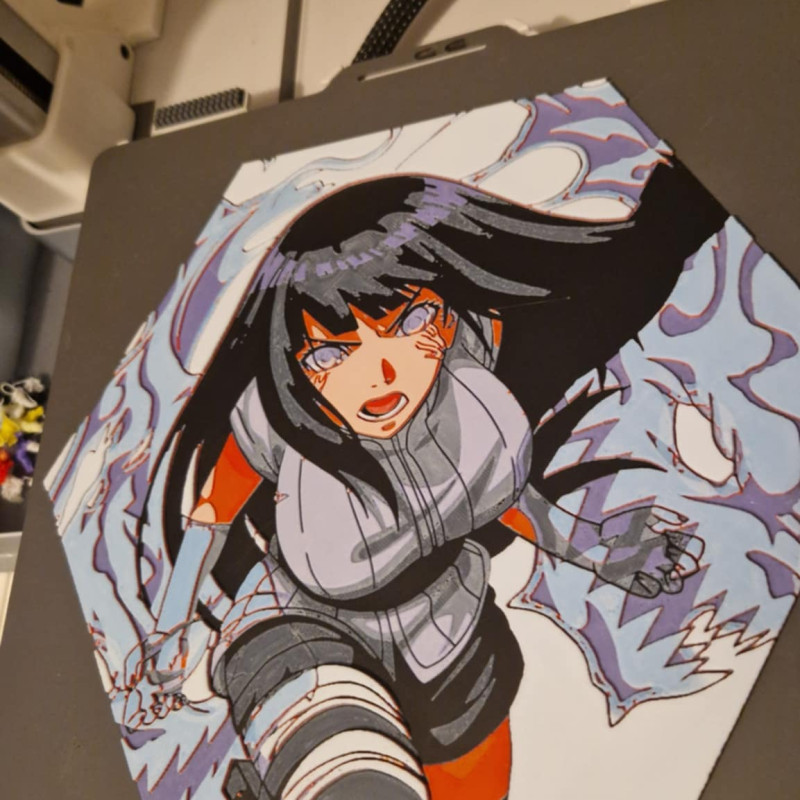 Naruto Shippuden Hinata Hueforge 3D Baskı Duvar Dekoru