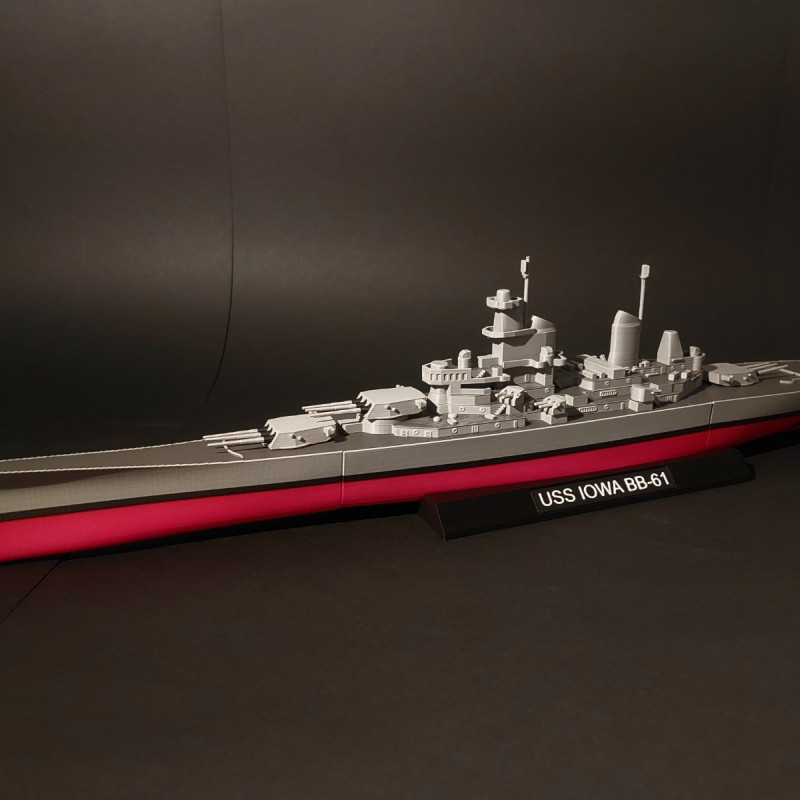 USS Iowa BB-61 1:520 Ölçekli 3D Baskı Gemi Modeli