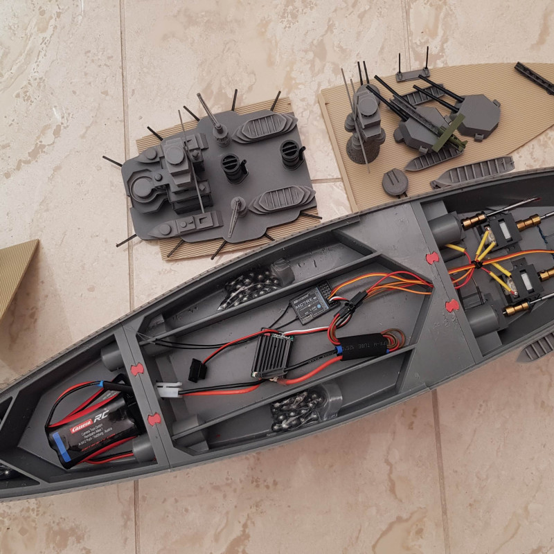 USS West Virginia 3D Baskılı Gemi Modeli - Tarihi Savaş Gemisi