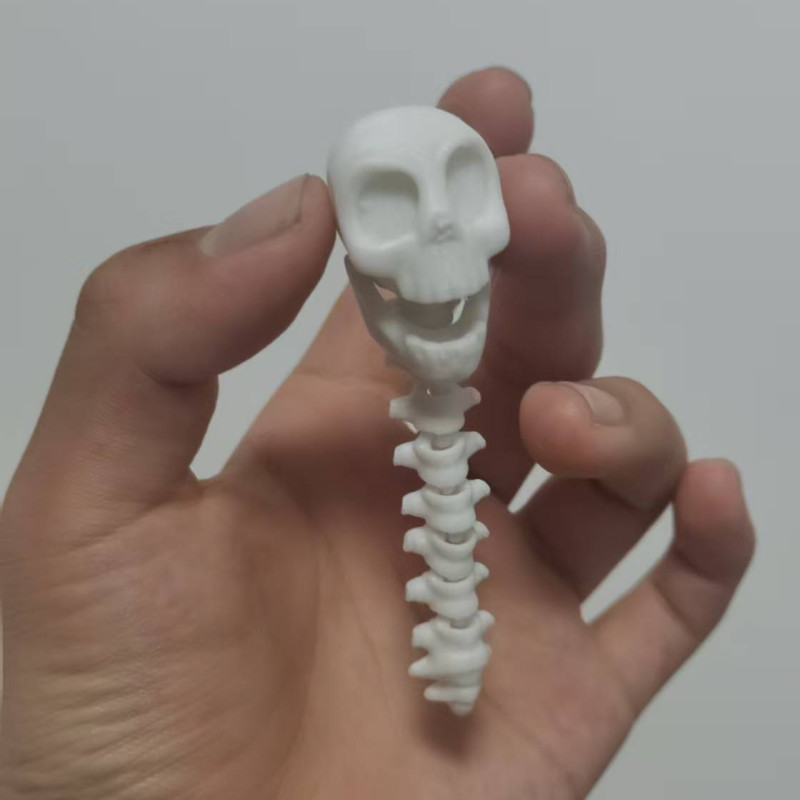 Hareketli Kafatası Anahtarlık - 3D Baskı Halloween Aksesuarı