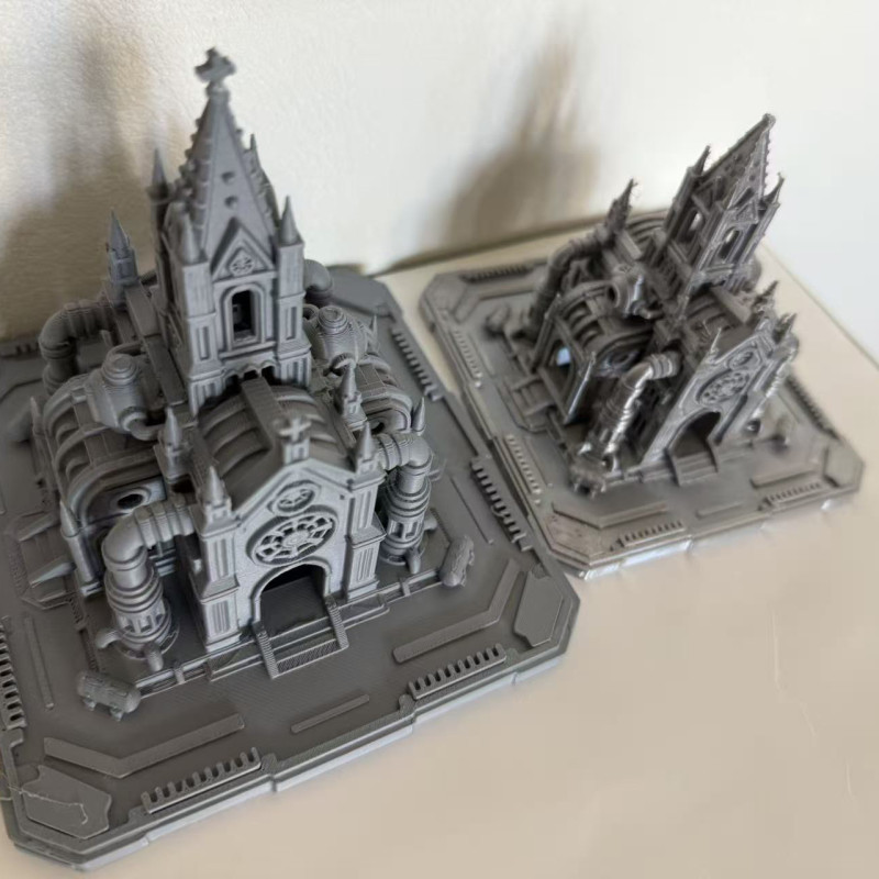 Siberpunk Katedral RGB LED Gece Lambası - 3D Baskı Dekor