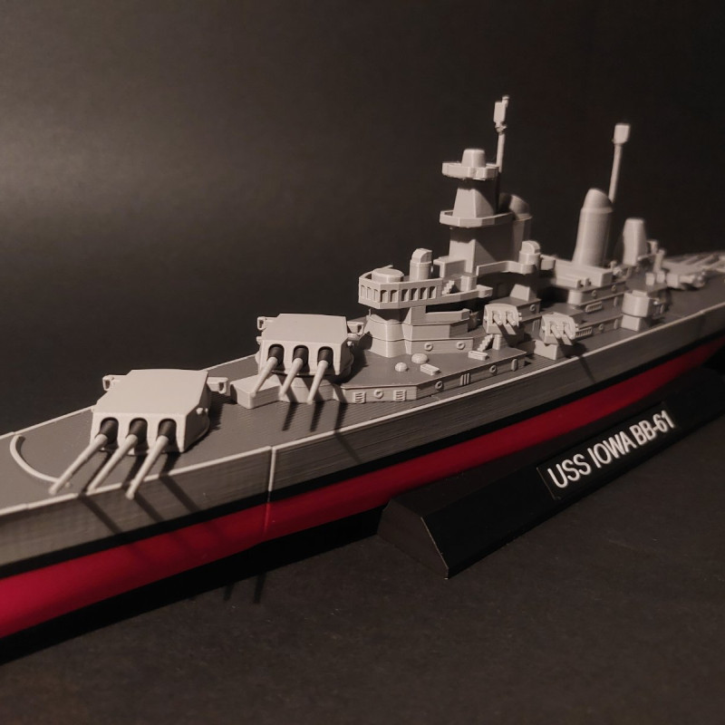 USS Iowa BB-61 1:520 Ölçekli 3D Baskı Gemi Modeli