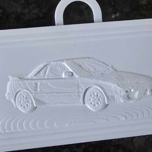 AW11 Toyota MR2 Rölyef Duvar Sanatı - 3D Baskı Dekor