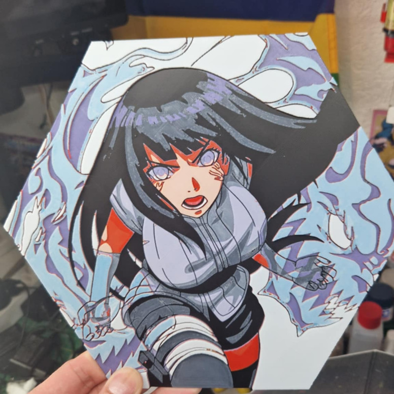 Naruto Shippuden Hinata Hueforge 3D Baskı Duvar Dekoru