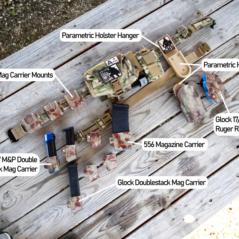 Parametrik Çift Sıra Tabanca Şarjör Taşıyıcı - 3D Baskı Modüler Atış Kemeri Aksesuarı
