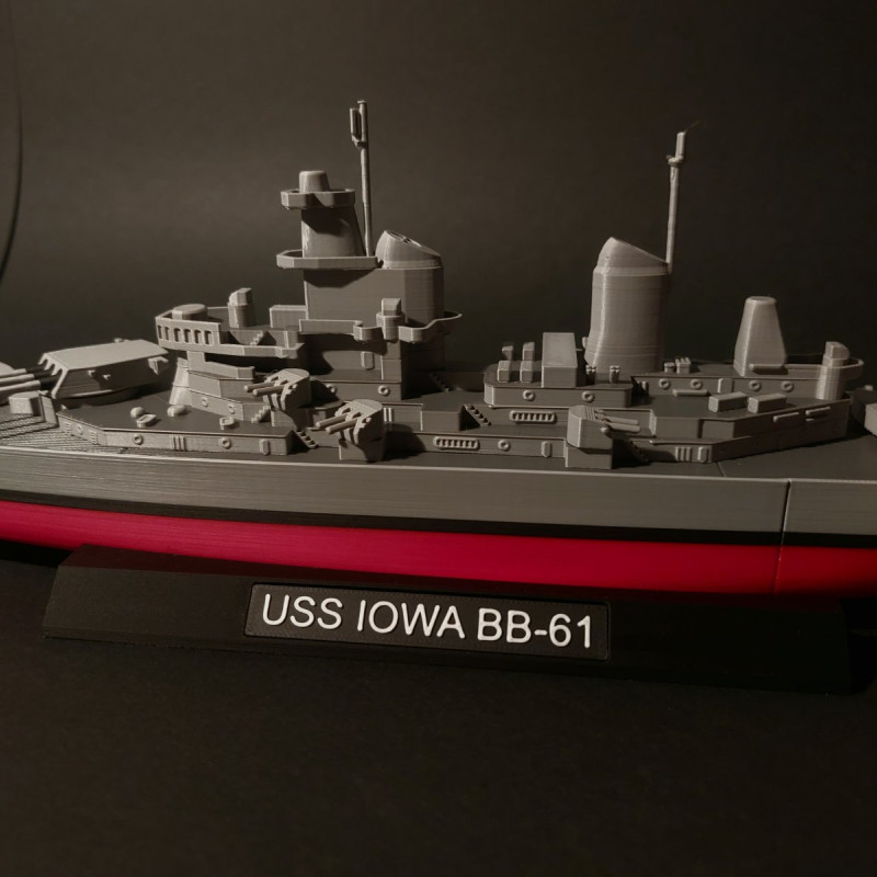 USS Iowa BB-61 1:520 Ölçekli 3D Baskı Gemi Modeli
