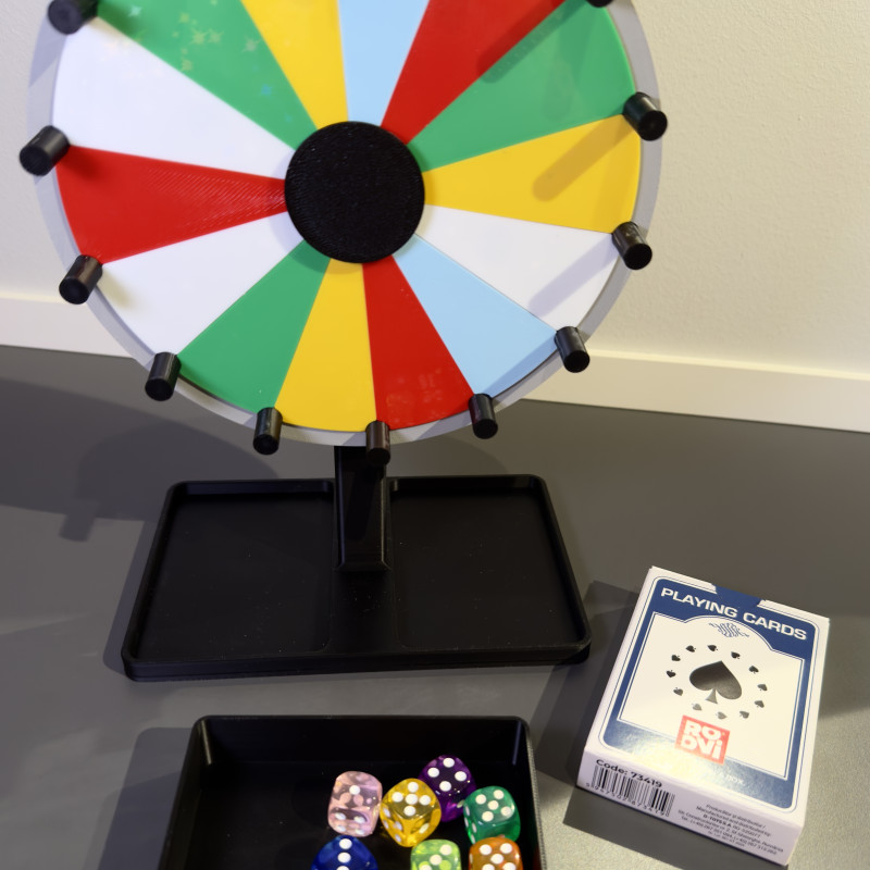 Renkli Mini Ödül Çarkı V2.0 – Modüler Depolamalı 3D Baskı Oyun
