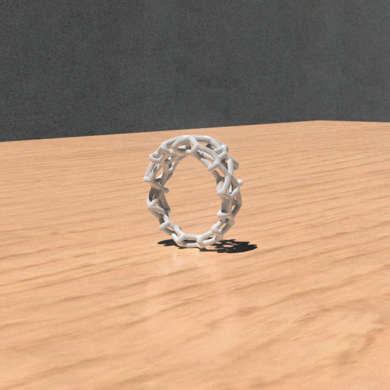 Organik Halka - Doğal Tasarım 3D Baskı Yüzük Organik Halka - Doğal Tasarım 3D Baskı Yüzük