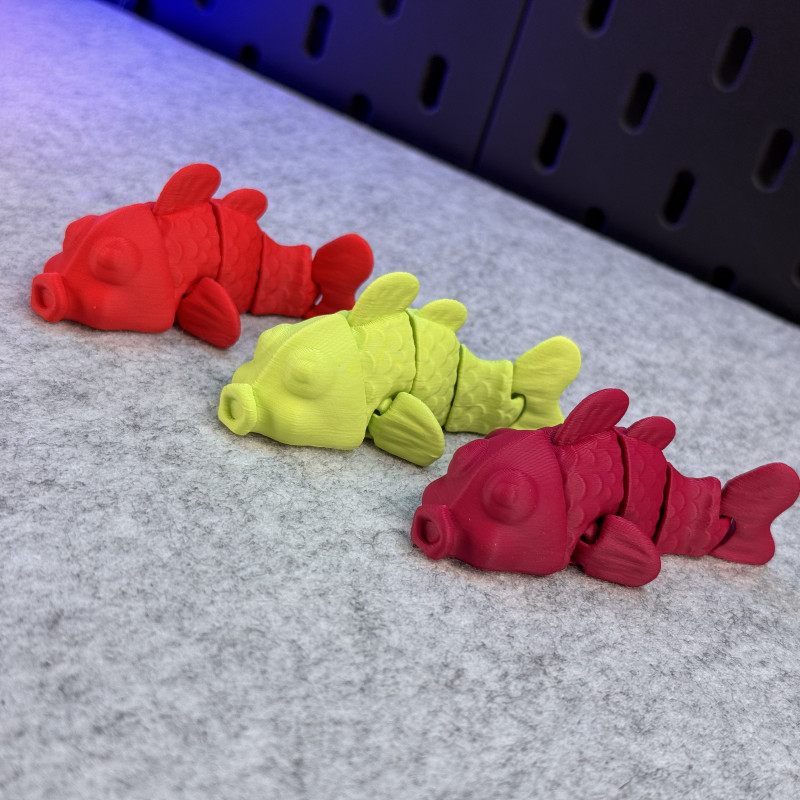 Hareketli Sevimli Balık 3D Baskı Modeli - Anahtarlık ve Dekor
