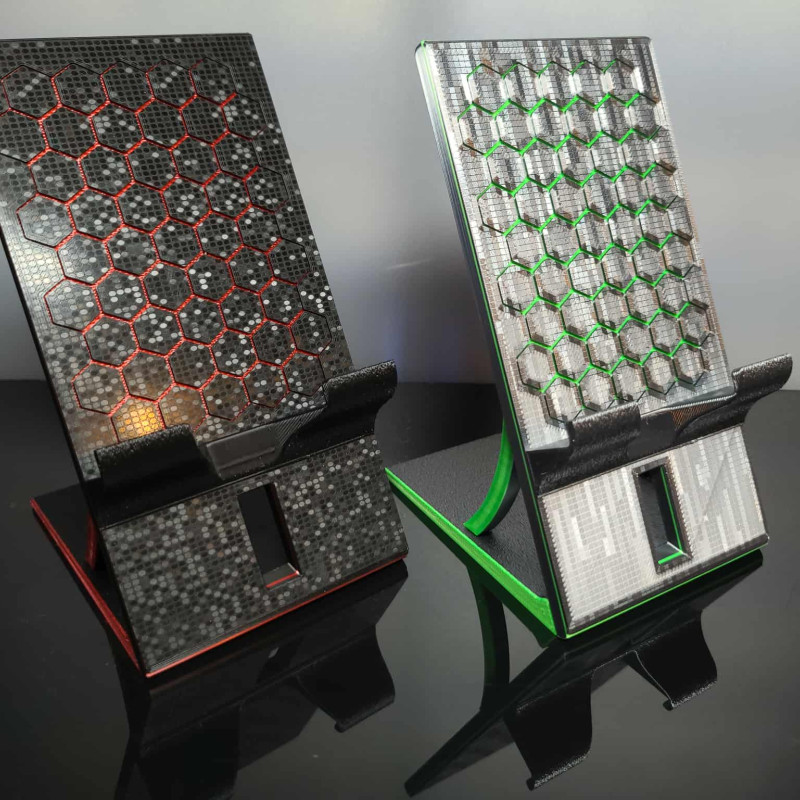 Bal Peteği Desenli Telefon Tutucu Stand - 3D Baskı