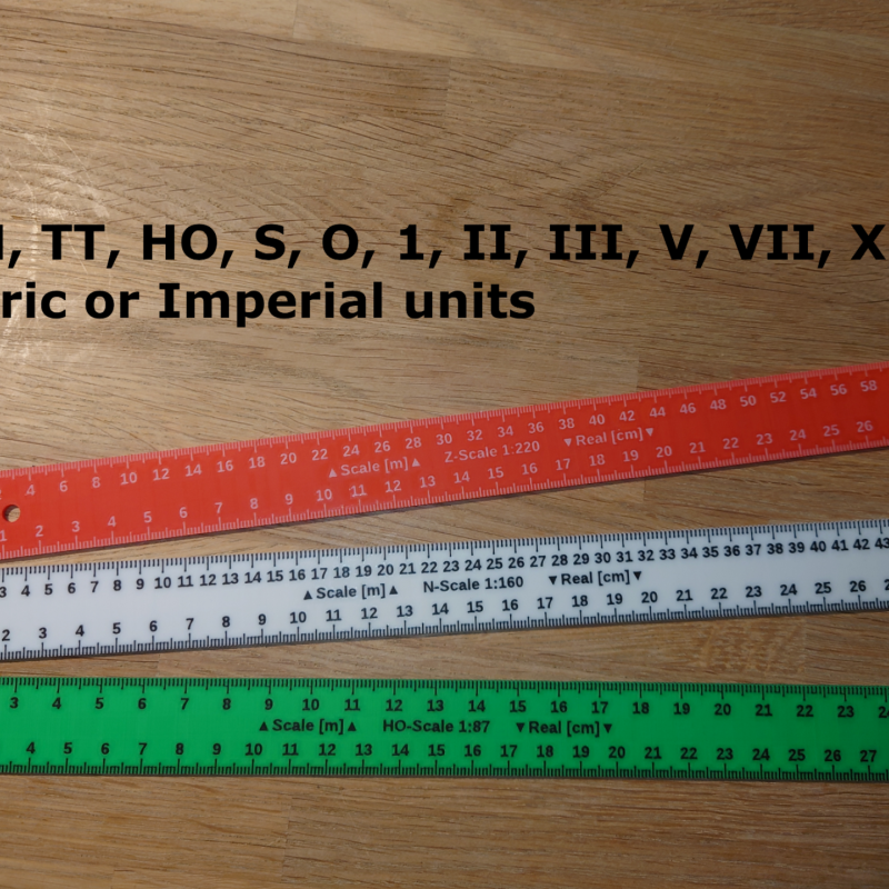 Model Ölçek Cetveli Seti - 12 Ölçekli Profesyonel 3D Baskı Cetvel