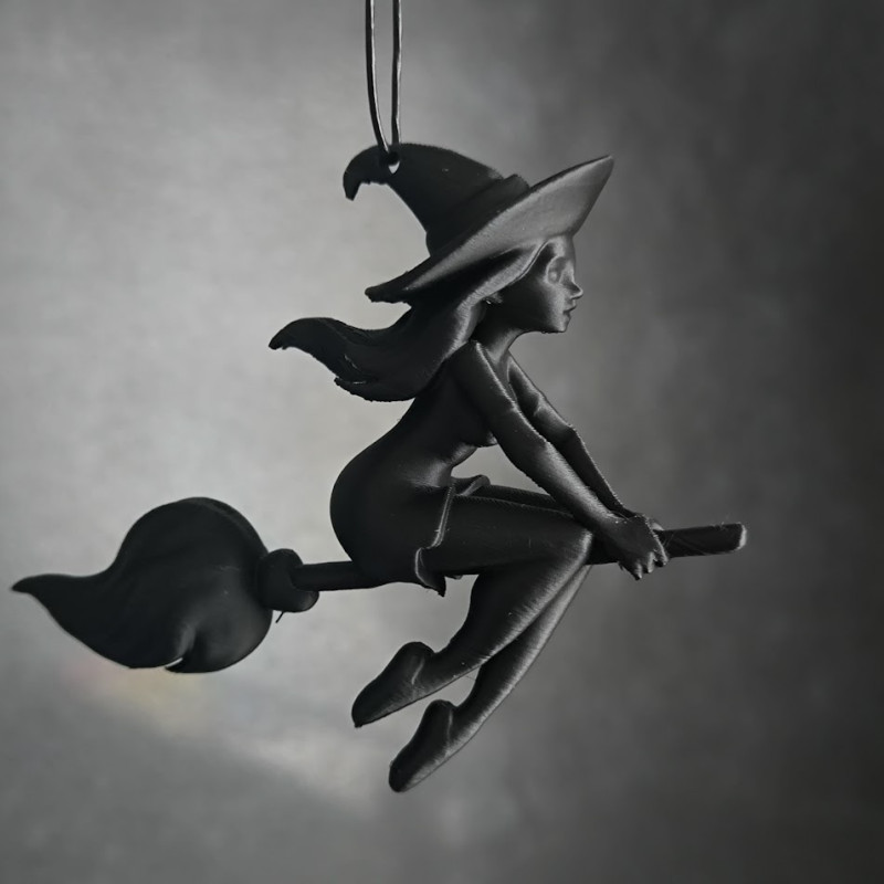 Dengeli Cadı 3D Baskı Cadı Süpürgesi Dekorasyon - Cadılar Bayramı