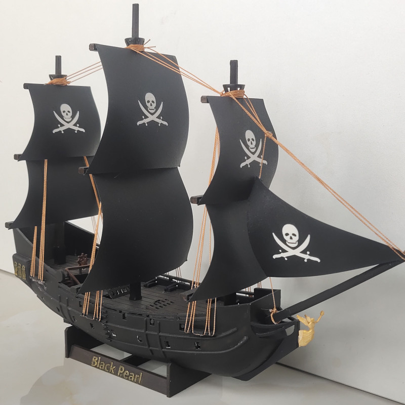 Korsanlar Karayip Siyah İnci 3D Baskı Gemi Modeli - Koleksiyon Parçası