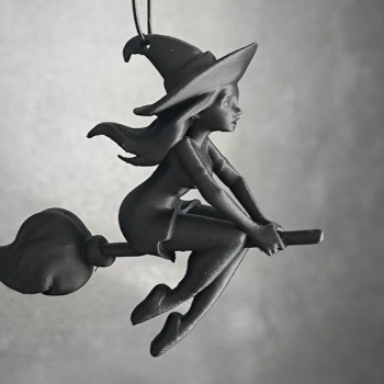 Dengeli Cadı 3D Baskı Cadı Süpürgesi Dekorasyon - Cadılar Bayramı