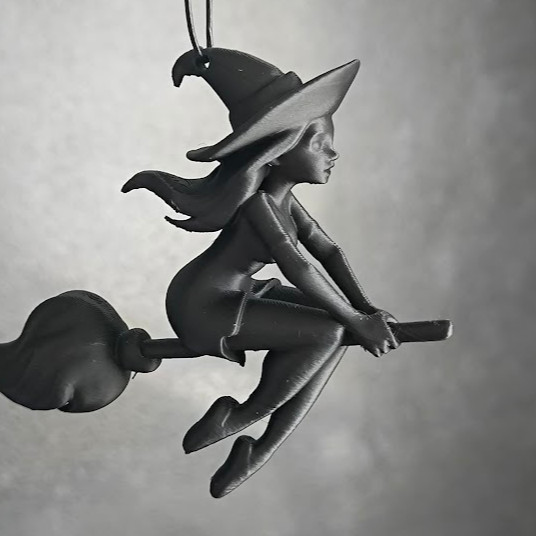 Dengeli Cadı 3D Baskı Cadı Süpürgesi Dekorasyon - Cadılar Bayramı