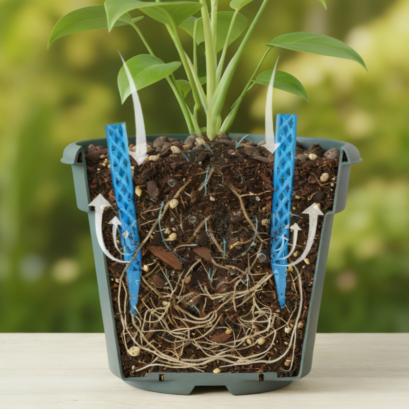 3D Baskı Saksı Toprak Havalandırma Kolonu - Kök Çürümesi Önleyici