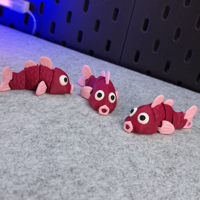 Hareketli Sevimli Balık 3D Baskı Modeli - Anahtarlık ve Dekor
