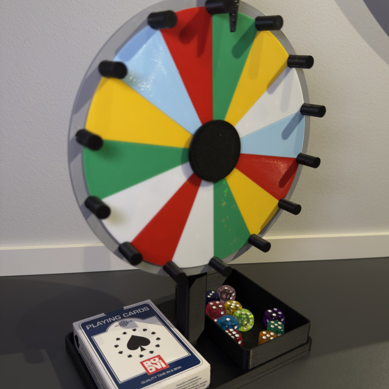 Renkli Mini Ödül Çarkı V2.0 – Modüler Depolamalı 3D Baskı Oyun