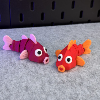 Hareketli Sevimli Balık 3D Baskı Modeli - Anahtarlık ve Dekor