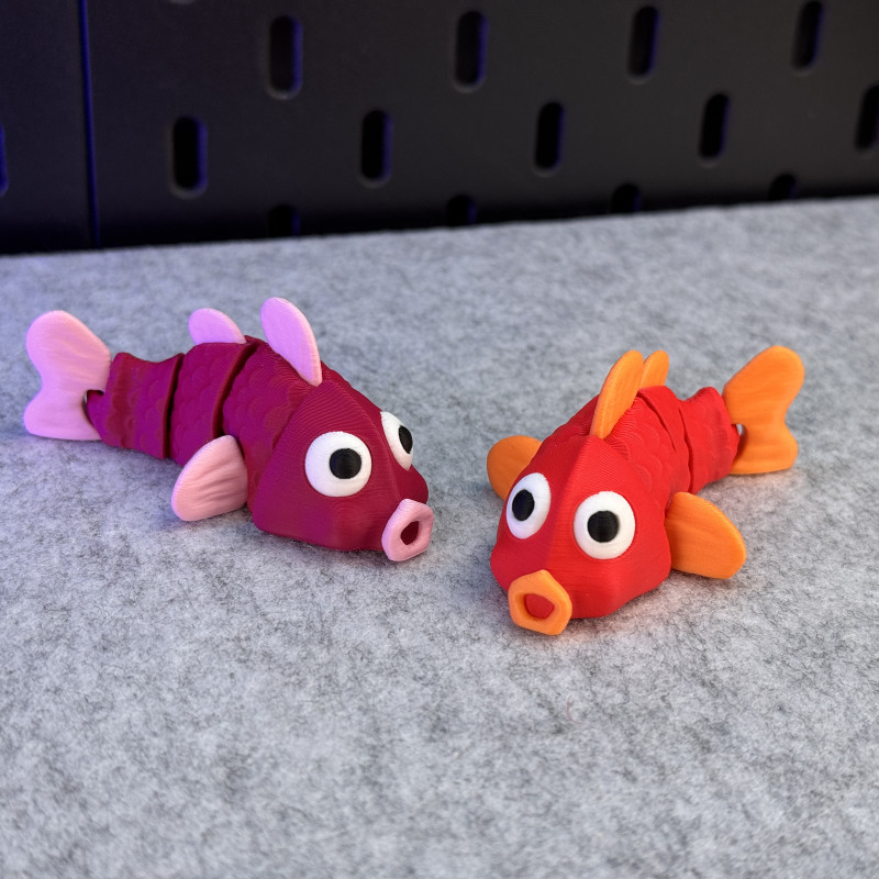 Hareketli Sevimli Balık 3D Baskı Modeli - Anahtarlık ve Dekor