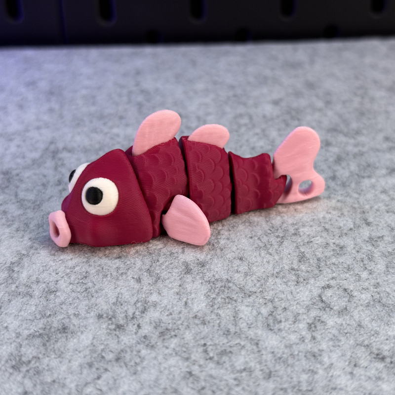 Hareketli Sevimli Balık 3D Baskı Modeli - Anahtarlık ve Dekor